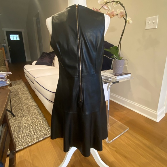 NWT She + Sky Faux Leather Paneled Sleeveless Party Dress Size L - Picture 3 of 11